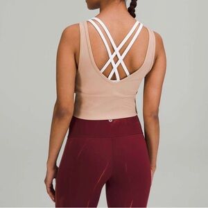 Lululemon Size 12/14 Power Pivot Ribbed Tank Top Pink Clay Light Brown